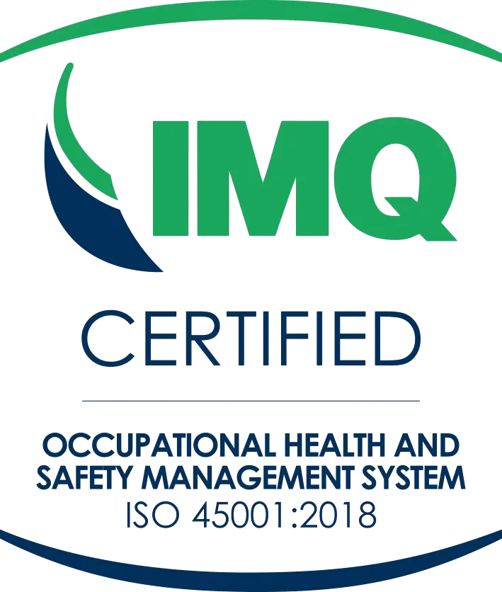 Marchio IMQ Certified Occupational Health and Safety Management System ISO 45001:2018